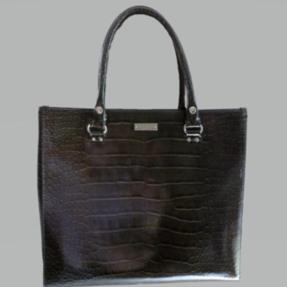 COPY - Kate Spade Dark Gray Crocodile Embossed Tote